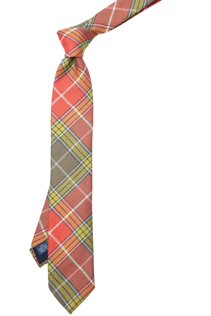 The Tie – Orange and yellow tartan wool – WICKET
