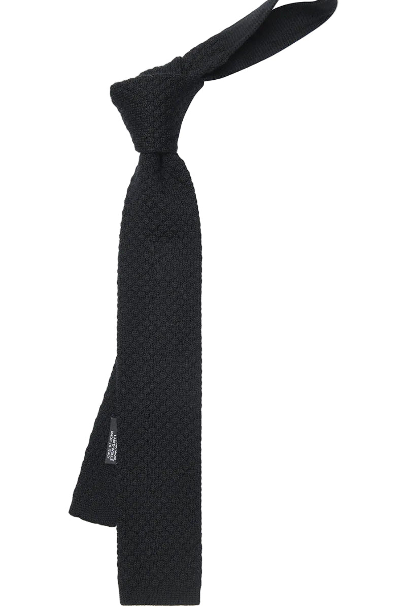 The Tie – Black knitted wool – WICKET