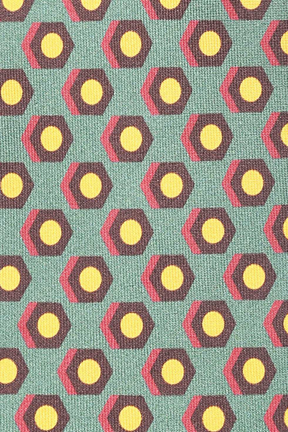 The Tie – Sage green silk with hexagons – WICKET