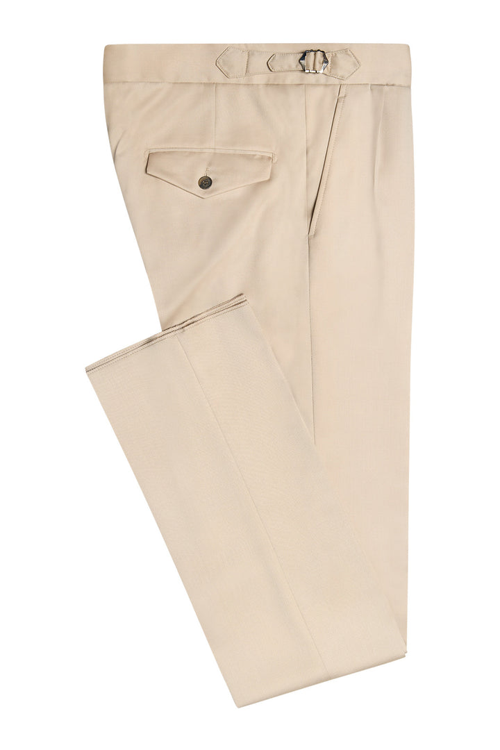 Le Vintage – Sand beige wool gabardine – WICKET