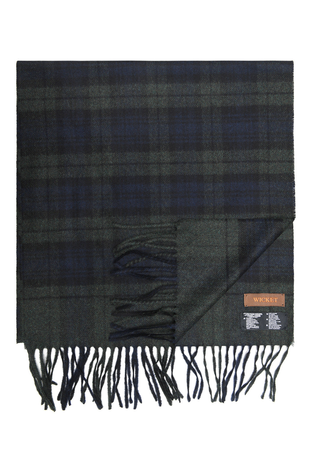 The Scarf – Virgin wool in navy and green tartan – WICKET