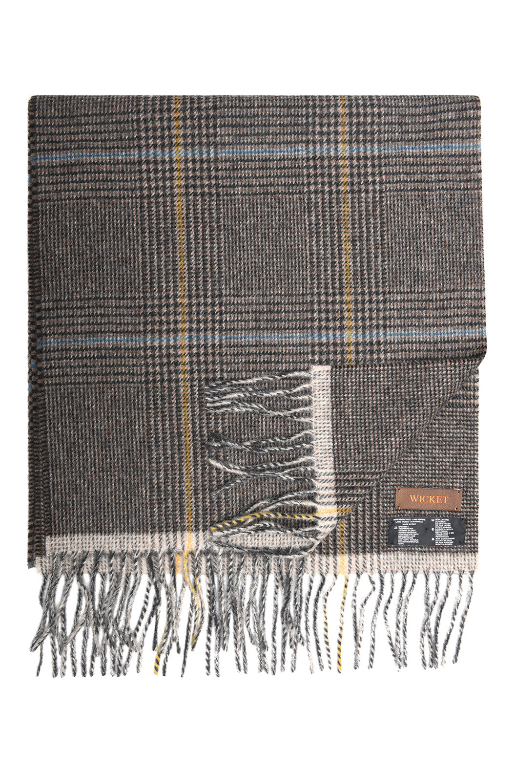 The Scarf – Virgin wool in taupe Prince of Wales check – WICKET