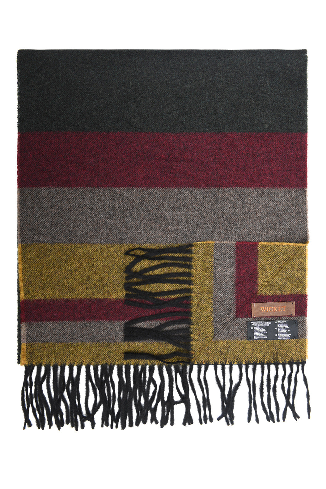 The Scarf – Charcoal wool and cashmere with stripes – WICKET