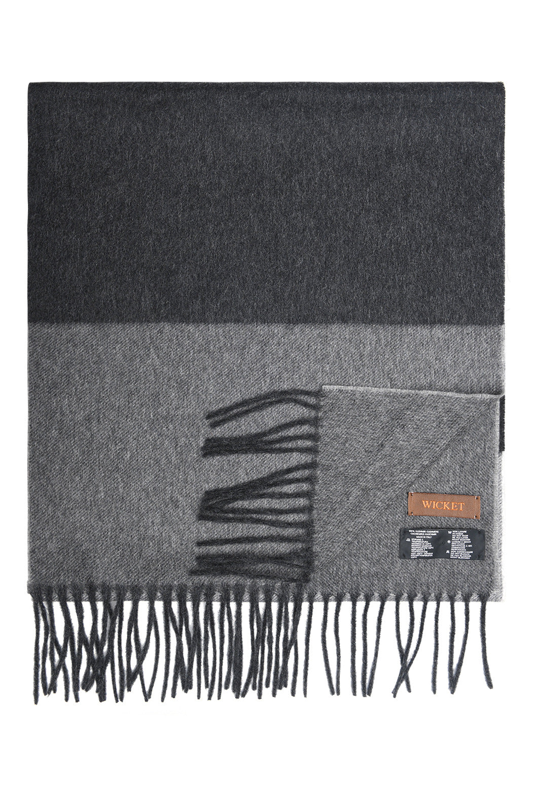 The Scarf – Charcoal and light grey cashmere – WICKET