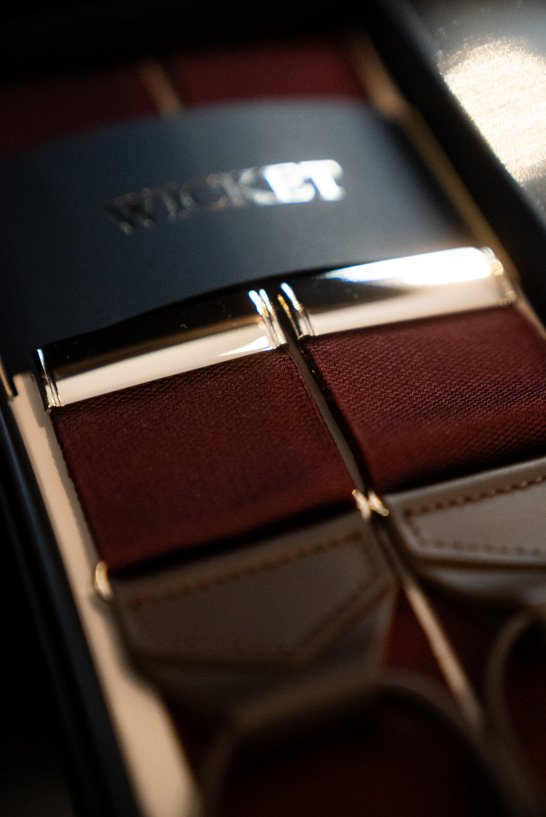The Braces – Burgundy with brown tabs – WICKET
