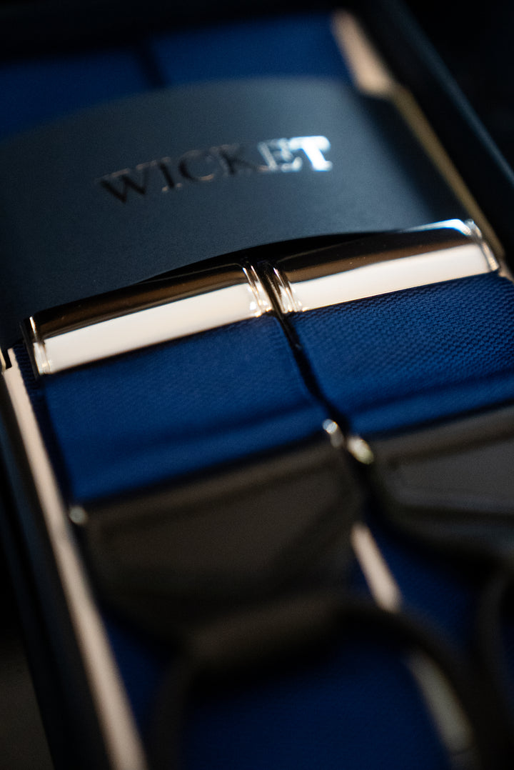 The Braces – Sapphire blue with black tabs – WICKET