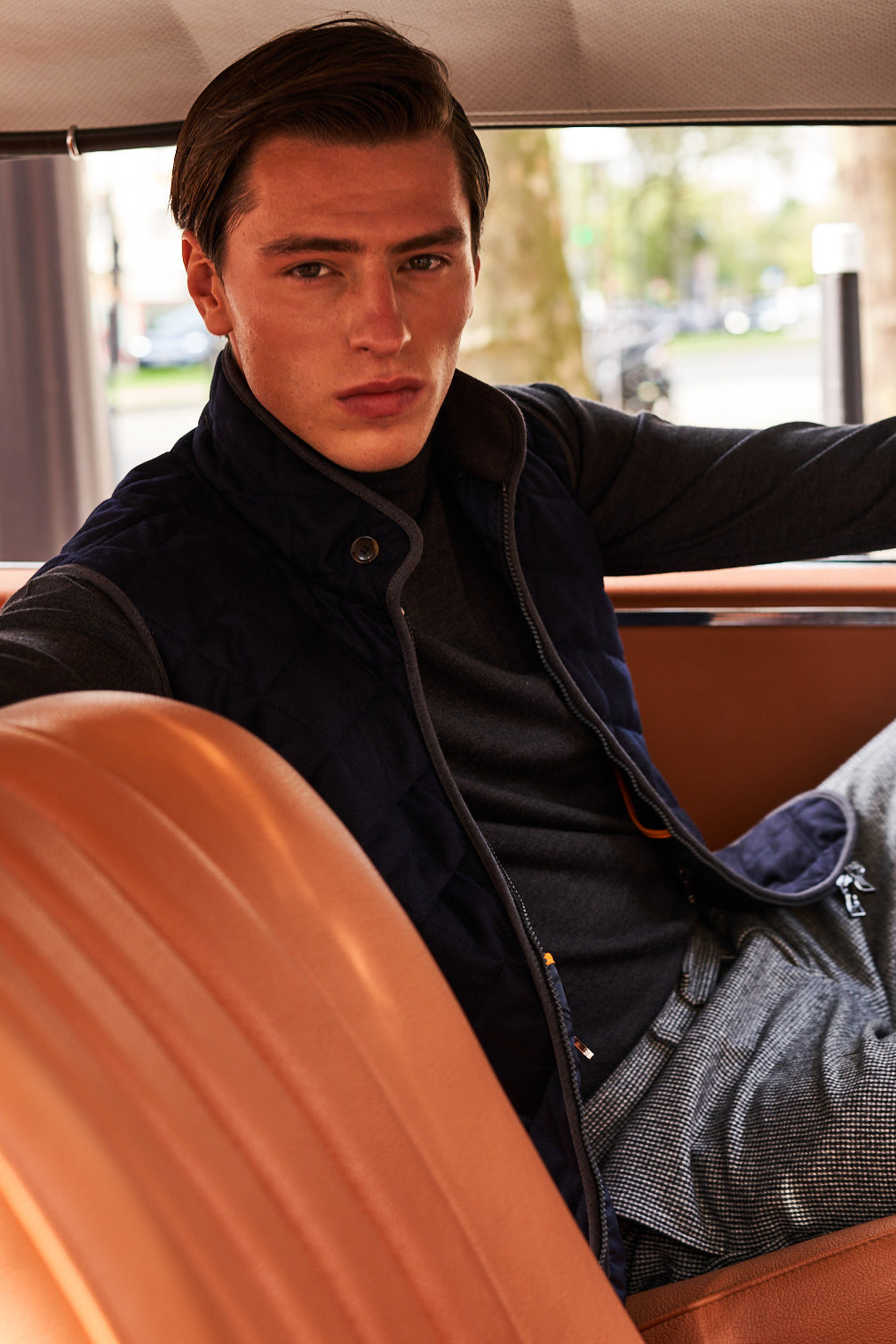 The Quilted Gilet – Navy flannel – WICKET