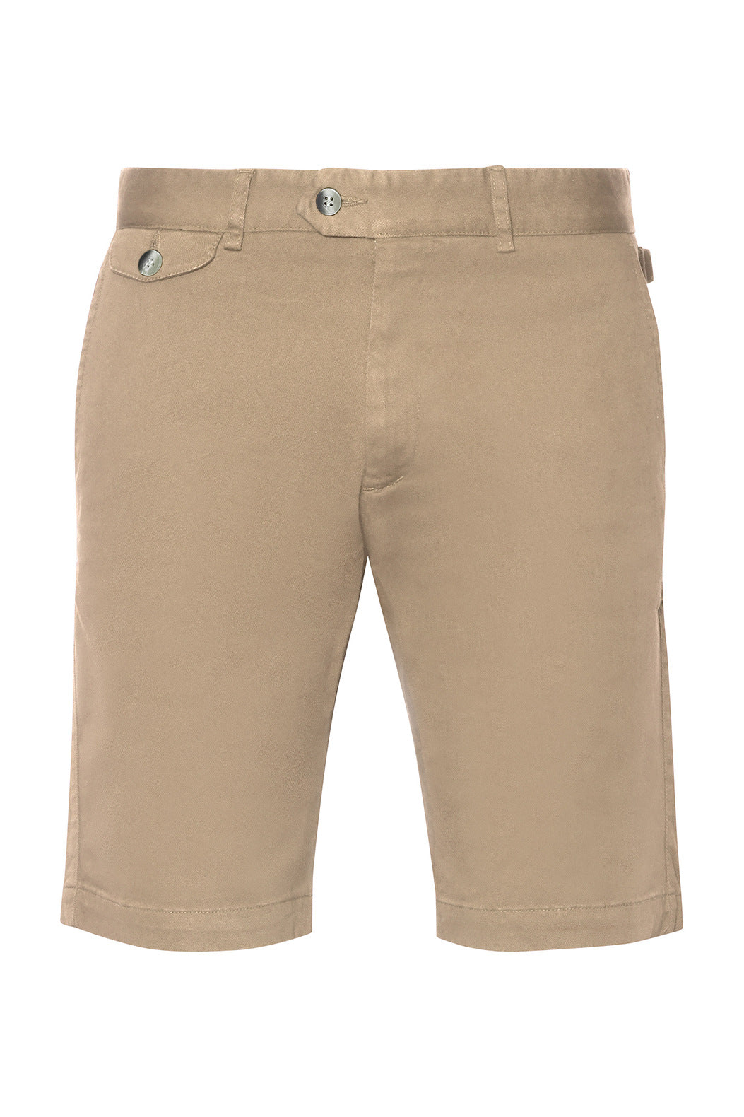 The Bermuda Shorts – Textured plain weave, sand beige, cotton and elastane – WICKET