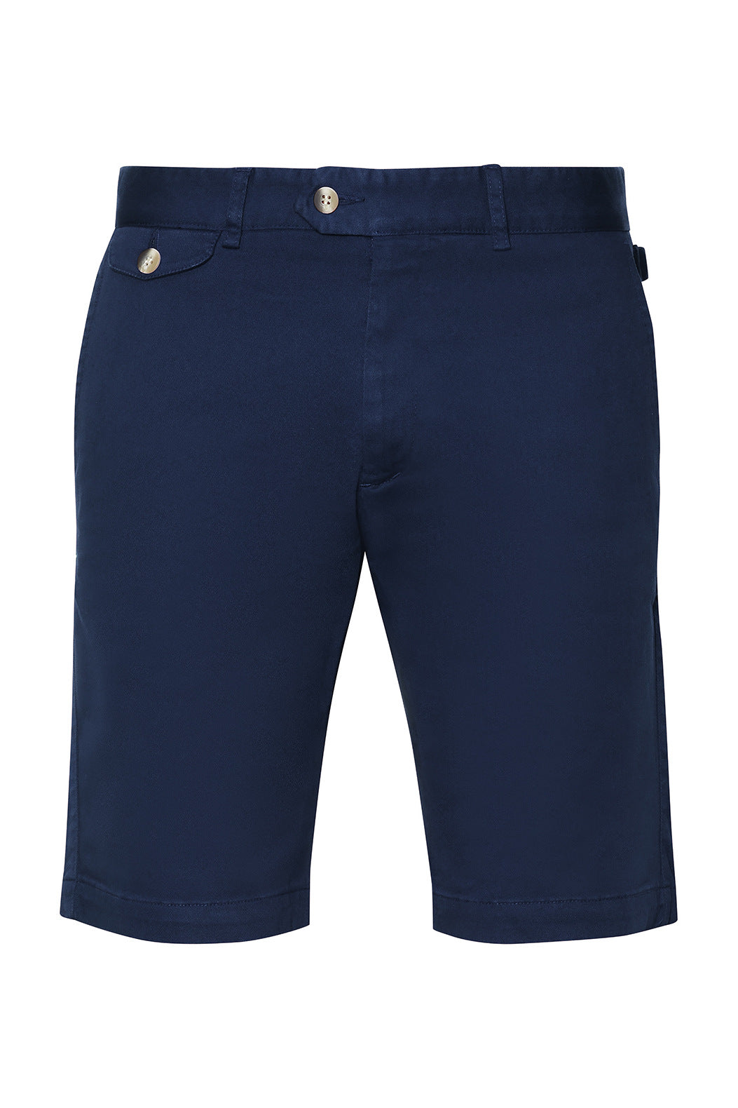 The Bermuda Shorts – Textured plain weave, navy, cotton and elastane – WICKET