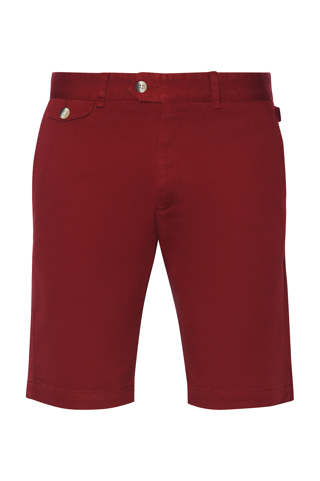 The Bermuda Shorts – Textured plain weave, burgundy, cotton and elastane – WICKET