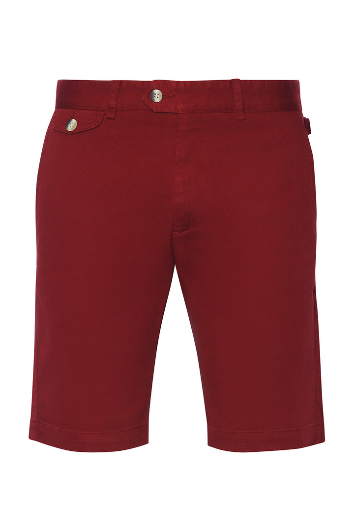 The Bermuda Shorts – Textured plain weave, burgundy, cotton and elastane – WICKET