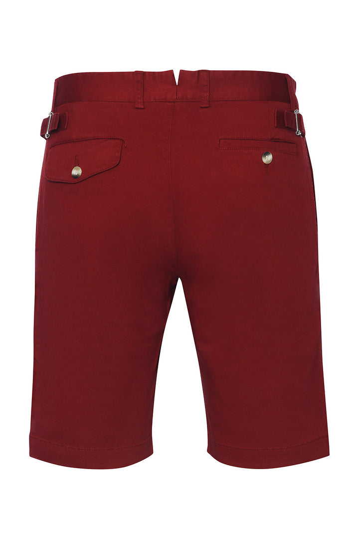 The Bermuda Shorts – Textured plain weave, burgundy, cotton and elastane – WICKET