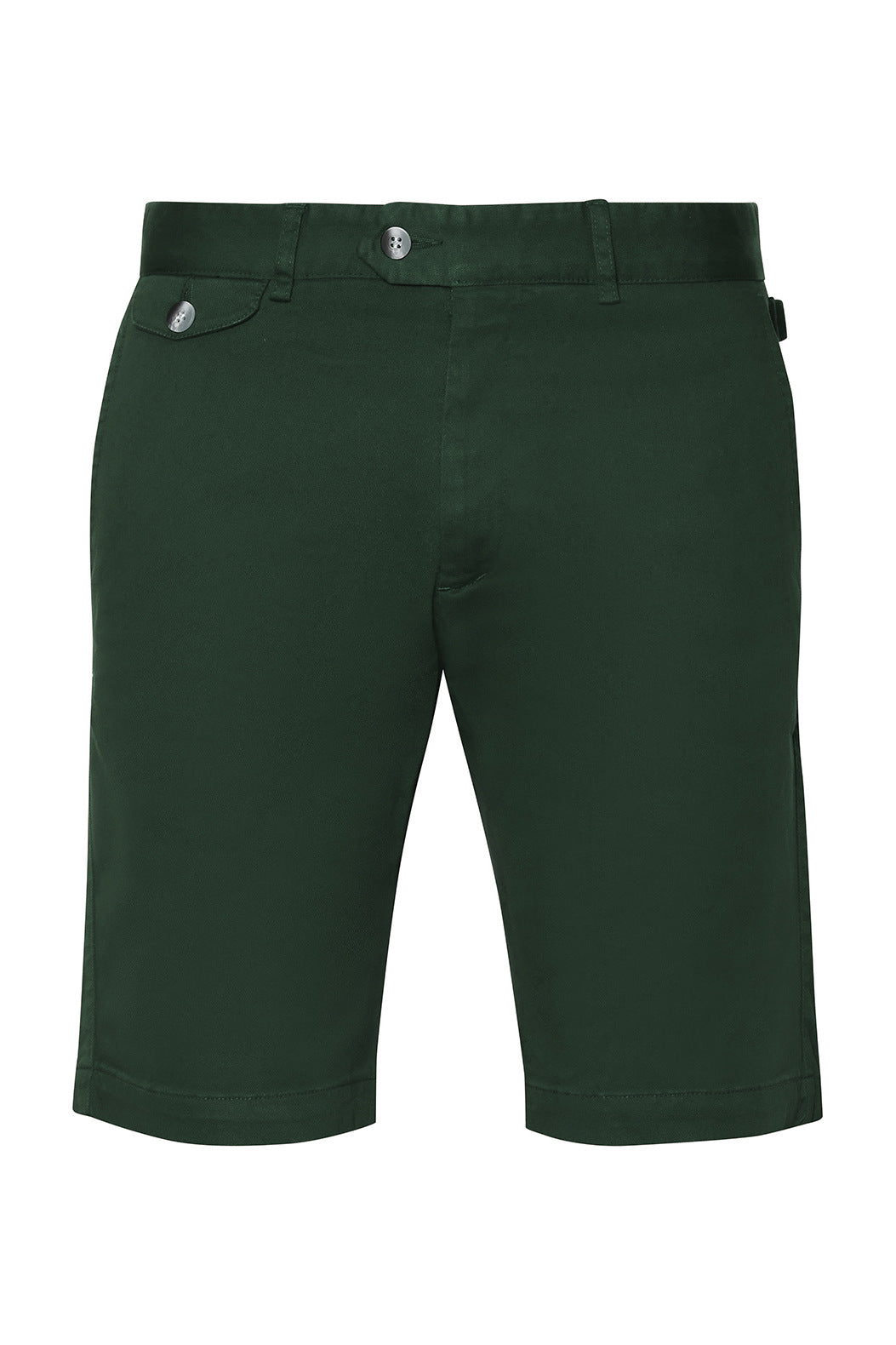 The Bermuda Shorts – Textured plain weave, green, cotton and elastane – WICKET