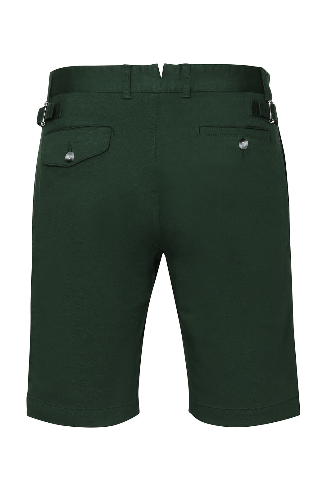 The Bermuda Shorts – Textured plain weave, green, cotton and elastane – WICKET
