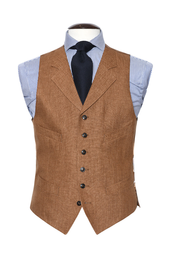 La Downton – Caramel linen canvas, 100% linen (270 g), Lanificio Angelico – WICKET