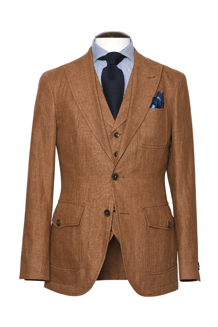 La Downton – Caramel linen canvas, 100% linen (270 g), Lanificio Angelico – WICKET