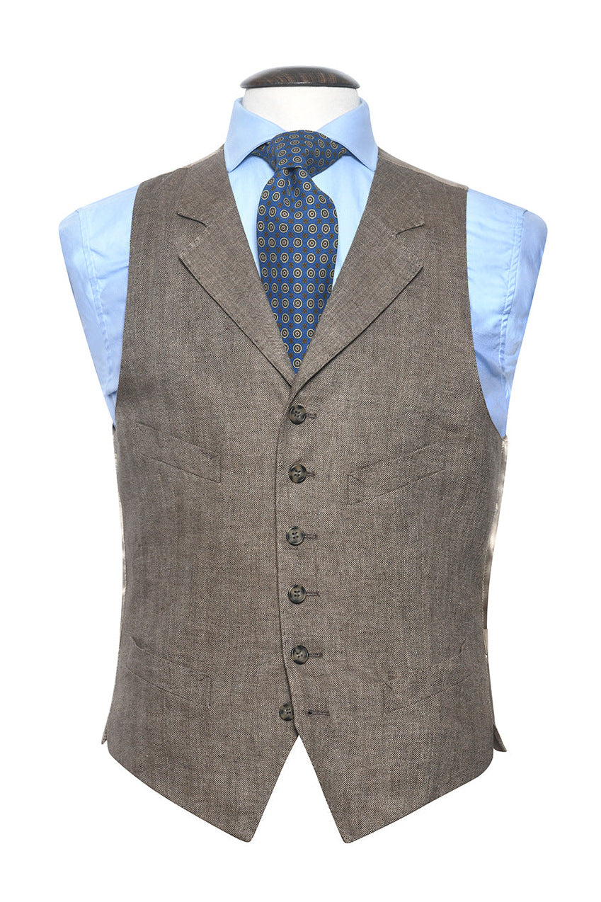 La Kensington – Beige herringbone linen – WICKET