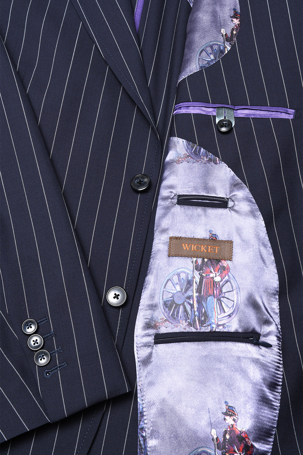 La Milan – Navy wool with white stripes – WICKET