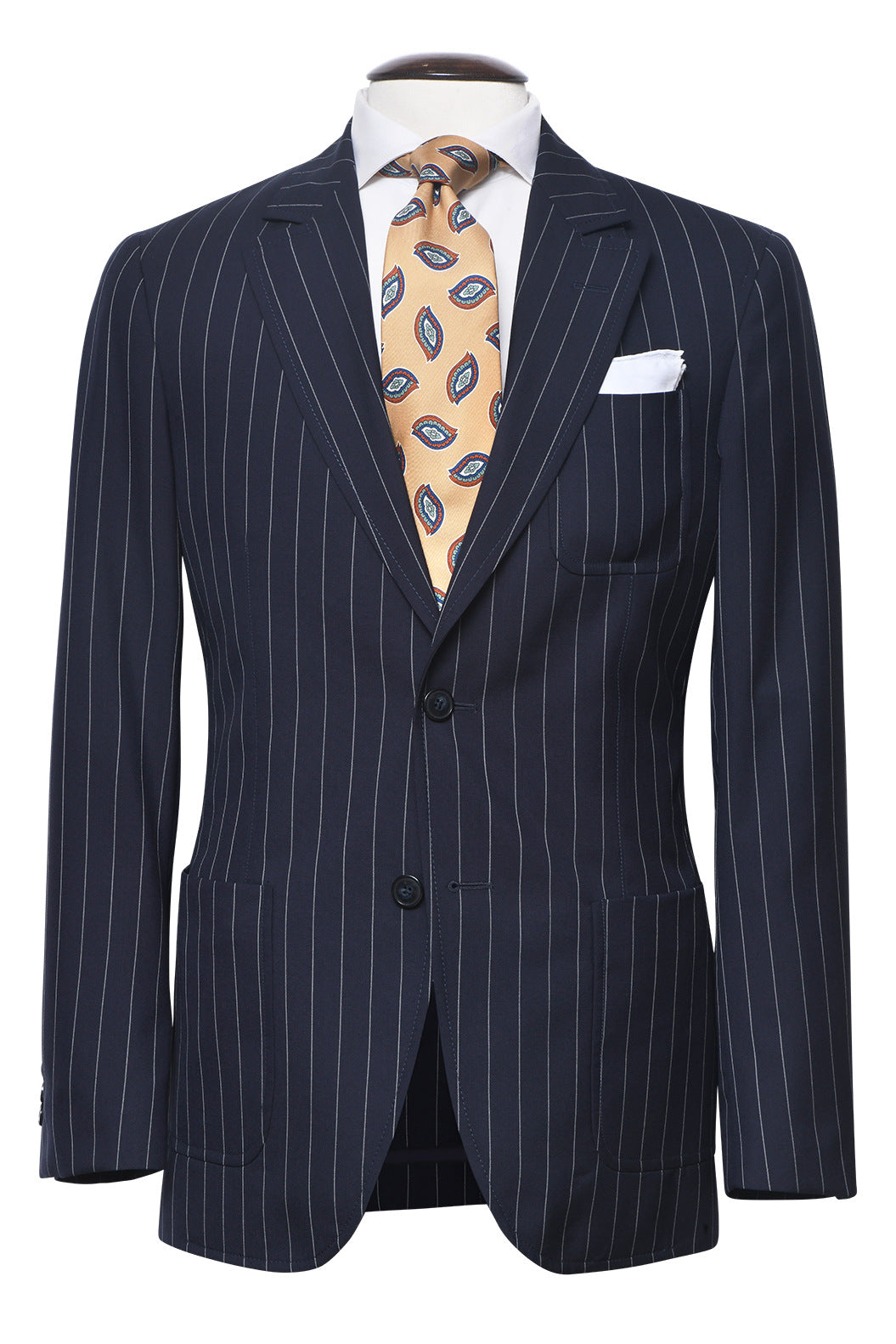 La Milan – Navy wool with white stripes – WICKET