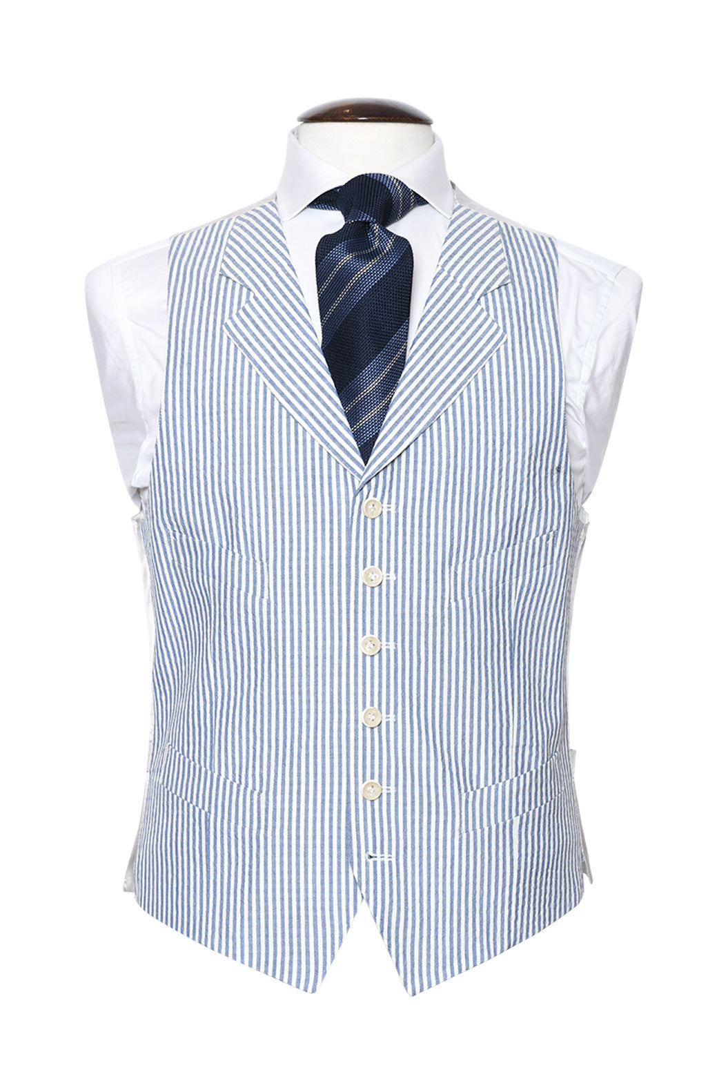 La Milan – Blue and white striped seersucker – WICKET