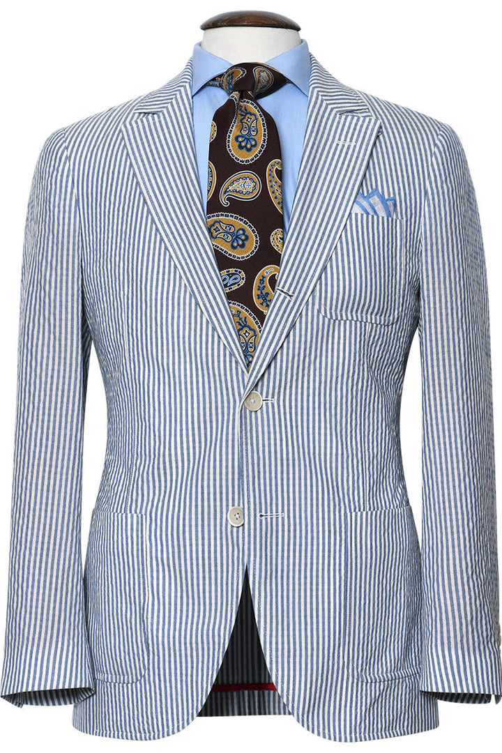 La Milan – Blue and white striped seersucker – WICKET