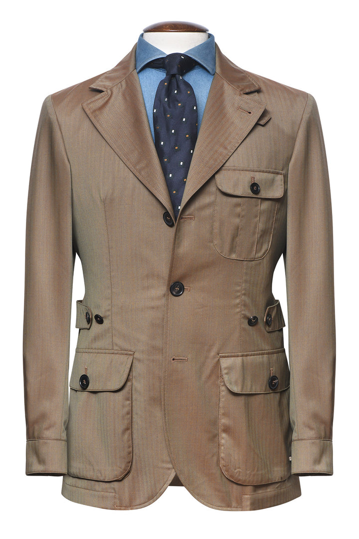 The Safari Jacket – Beige Solaro with a red sheen – WICKET