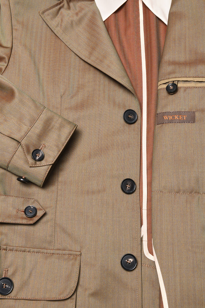 The Safari Jacket – Beige Solaro with a red sheen – WICKET