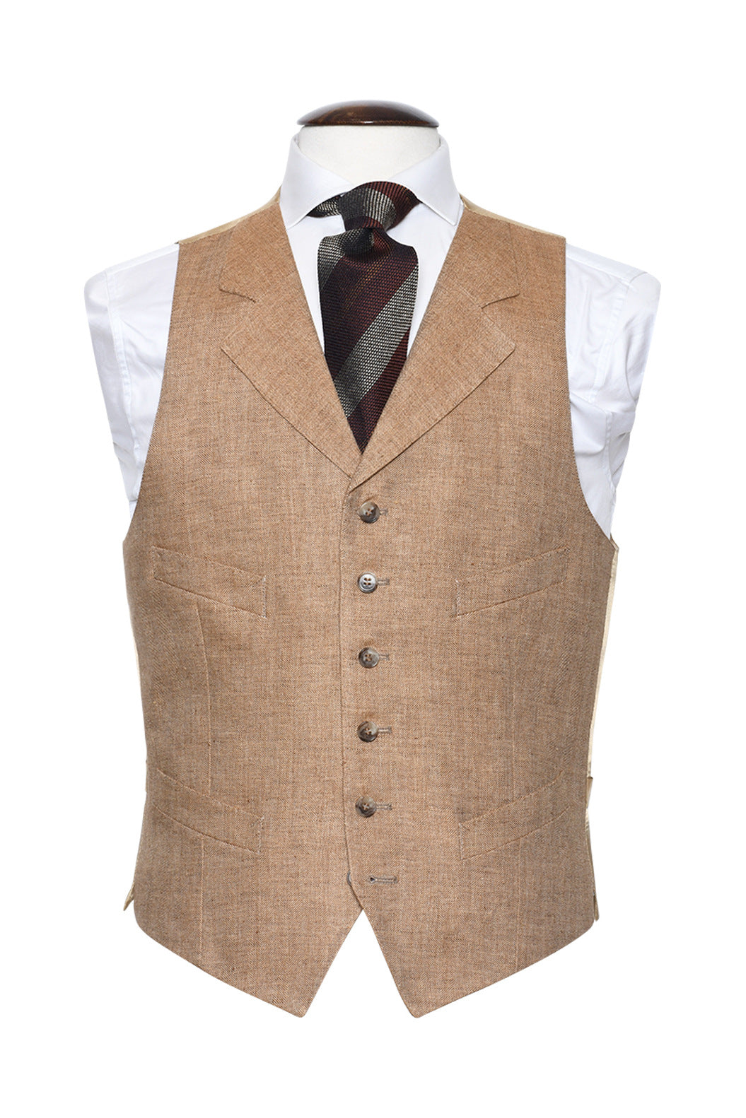 The Safari Jacket – Beige herringbone, 100% linen (295 g), Lanificio Angelico – WICKET