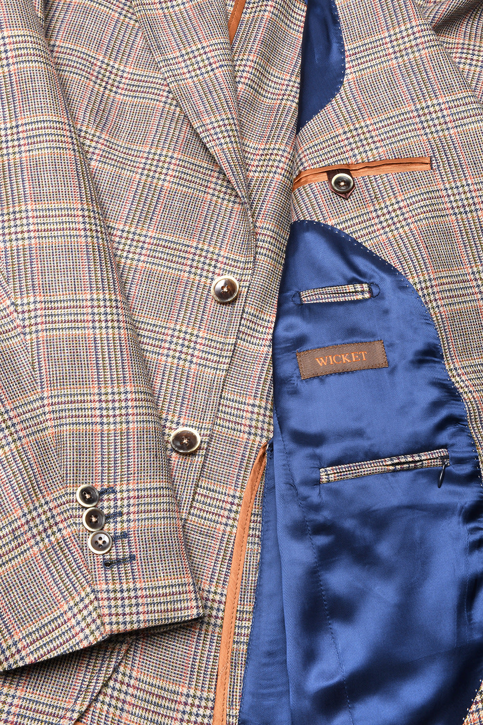 La Turin – Beige Prince of Wales check linen and wool – WICKET