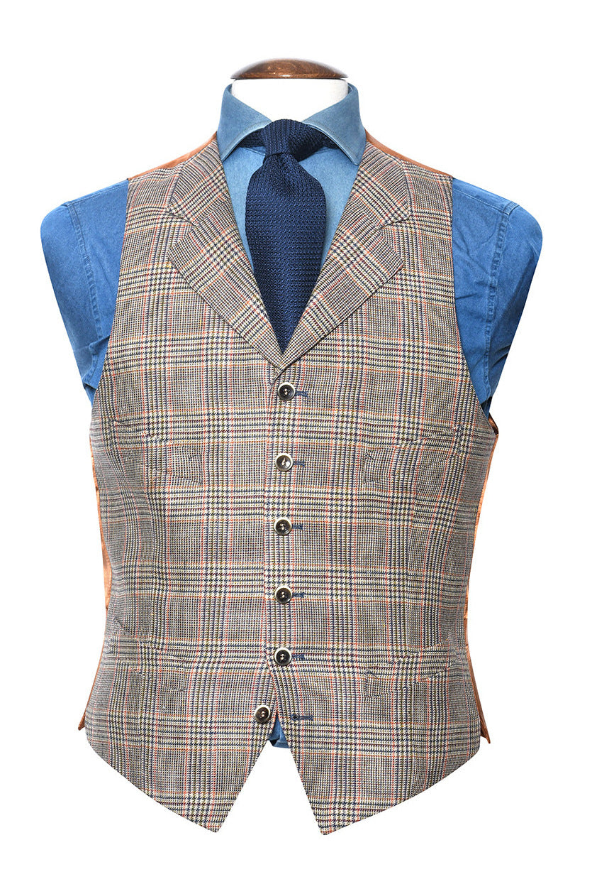 La Turin – Beige Prince of Wales check linen and wool – WICKET