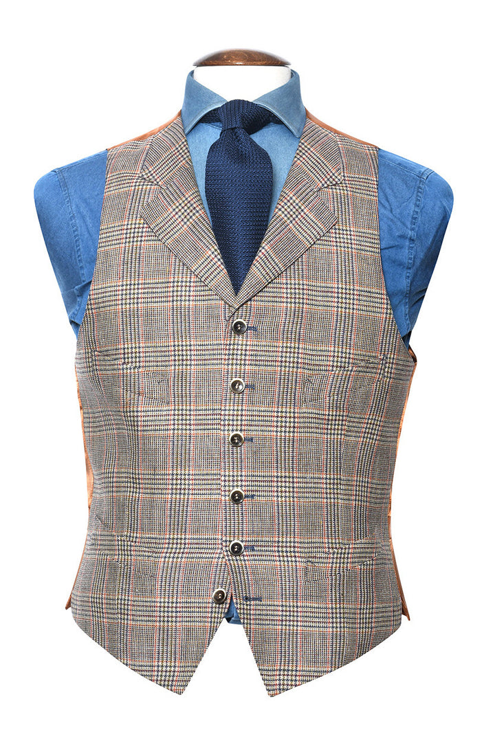 La Turin – Beige Prince of Wales check linen and wool – WICKET