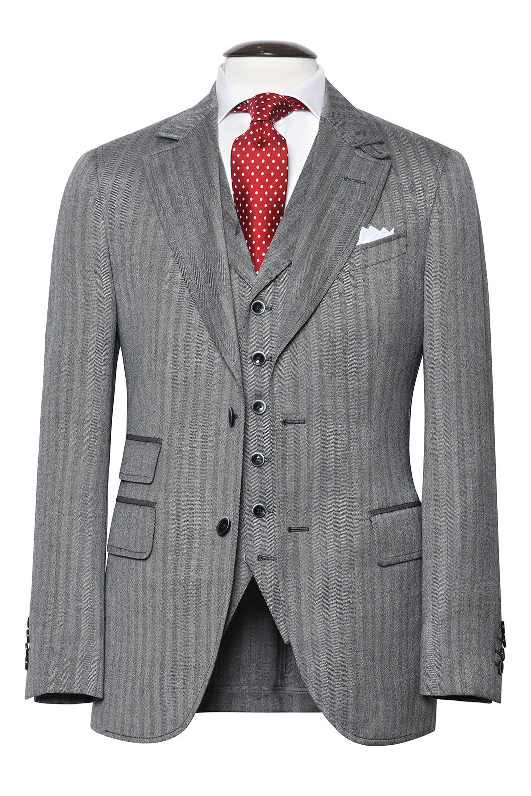 La Turin – Grey herringbone wool and silk – WICKET