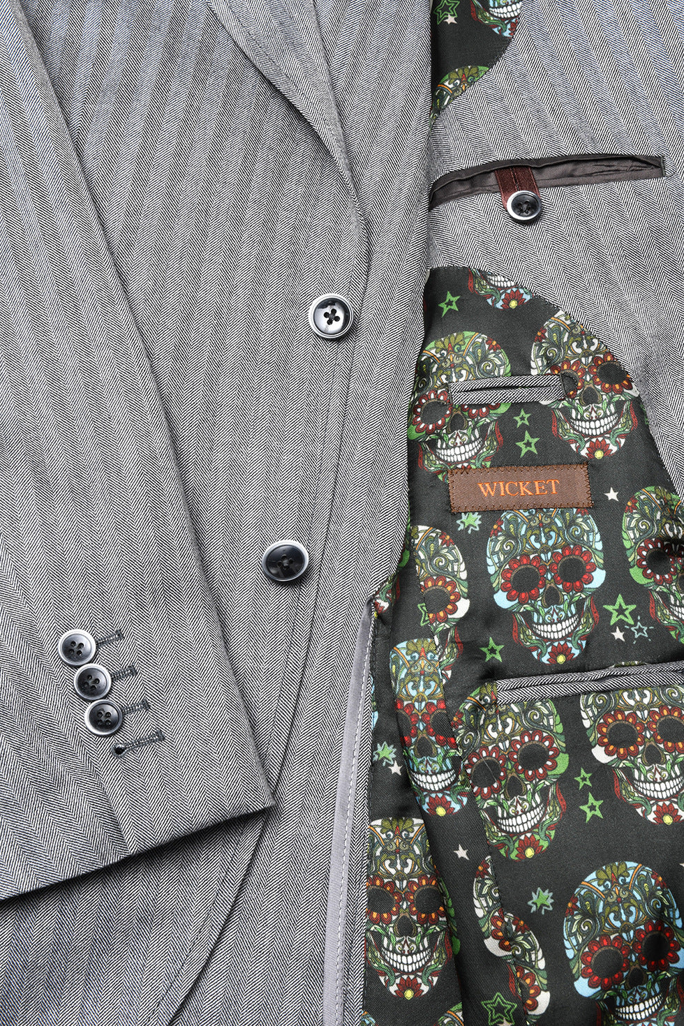La Turin – Grey herringbone wool and silk – WICKET