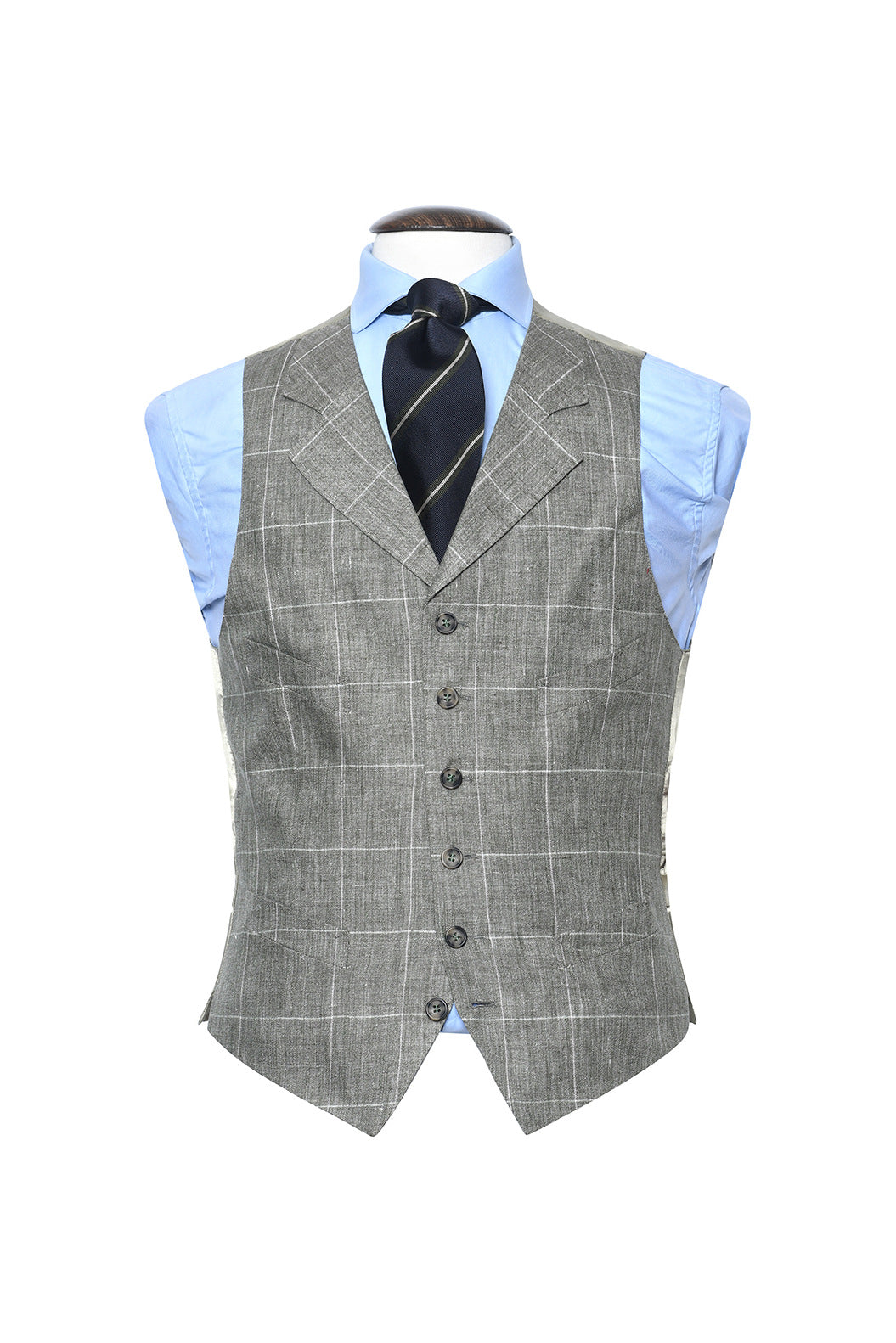 Le Hampstead – Lime green linen with ecru check – WICKET