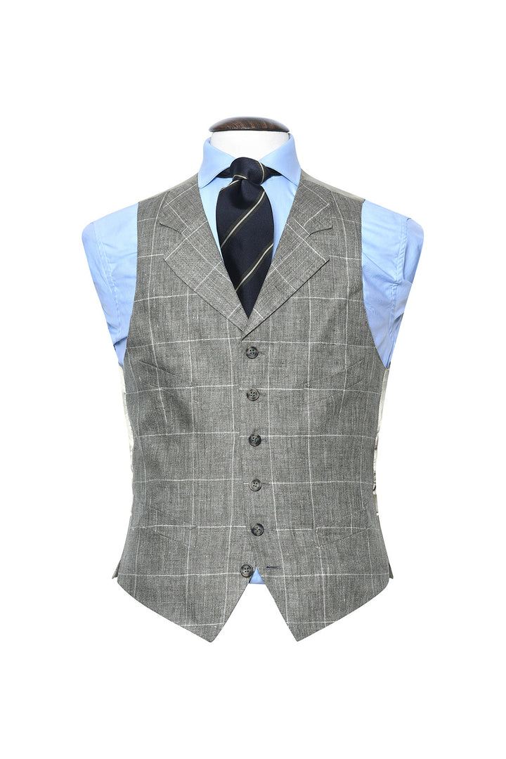 Le Hampstead – Lime green linen with ecru check – WICKET
