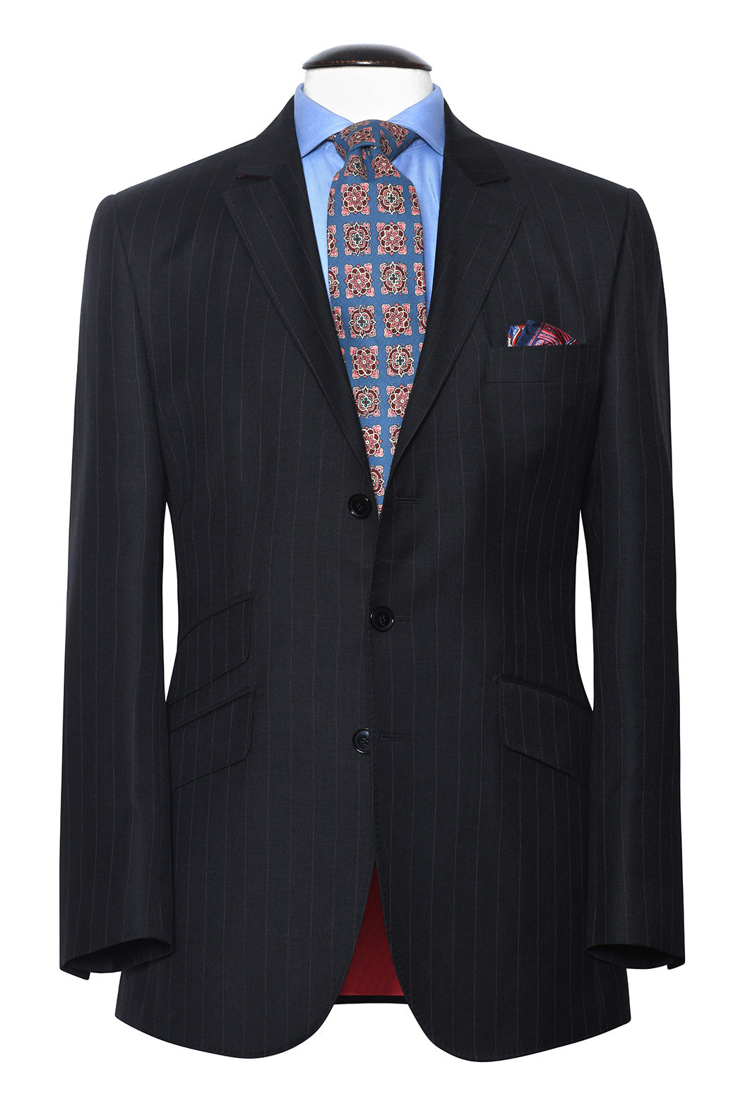 Le Hampstead – Grey with lilac stripes, Super 120 wool by Schofield & Smith – WICKET