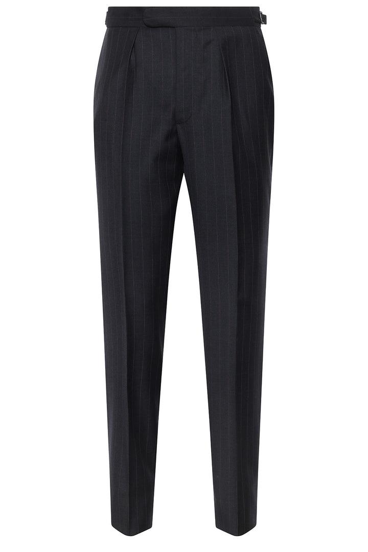 Le Hampstead – Gris à rayures Lila, Laine Super 120 de chez Schofield &amp; Smith – WICKET