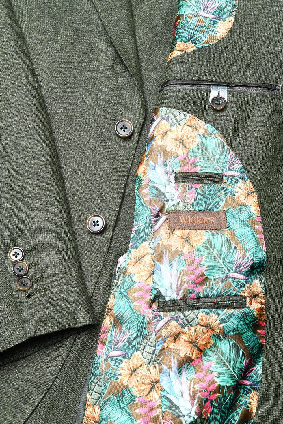 Le Kensington – Deep green linen – WICKET