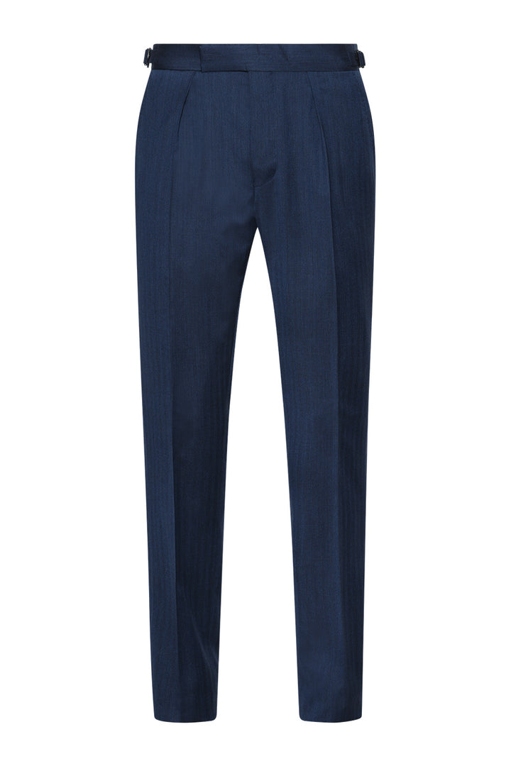 Le Kensington – Bright blue herringbone – WICKET