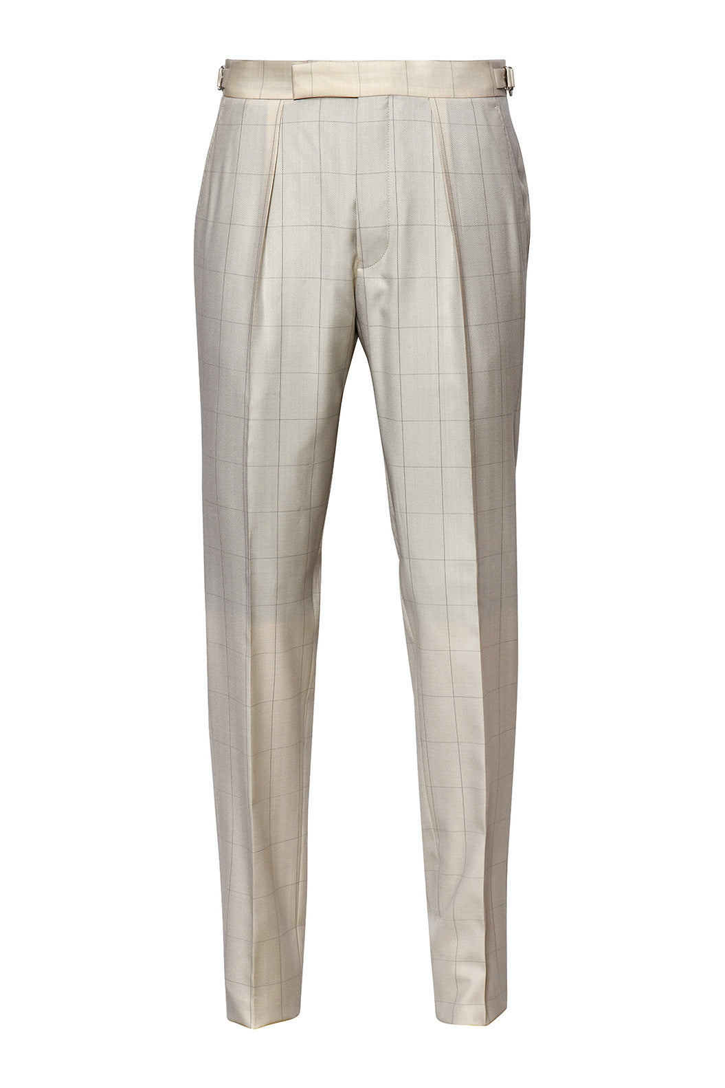Le Kensington – Herringbone, ivory, with a brown overcheck – WICKET
