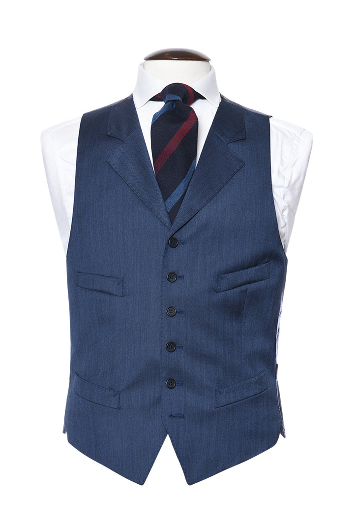 Le Kensington – Bright blue herringbone – WICKET