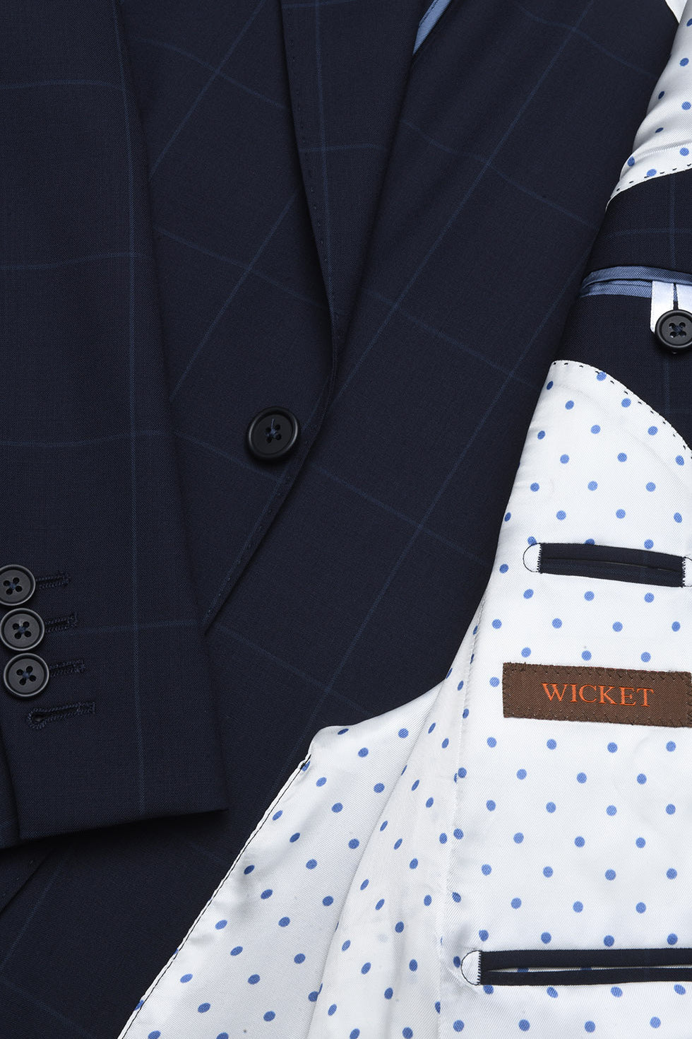 Le Kensington – Laine tropicale bleu intense à carreaux – WICKET