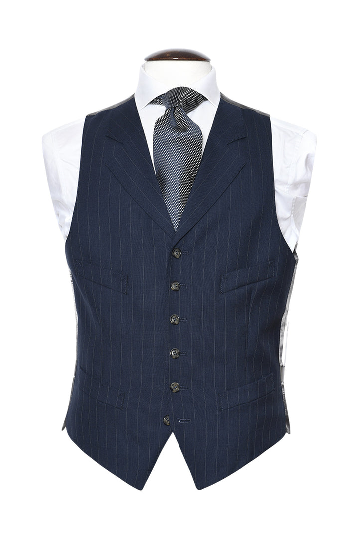 Le Kensington – Laine tropicale marine à rayures tennis blanches – WICKET