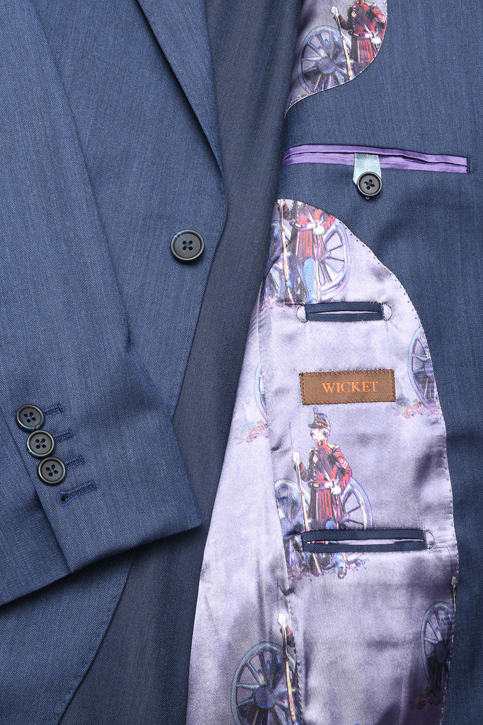 Le Kensington – Bright blue herringbone – WICKET