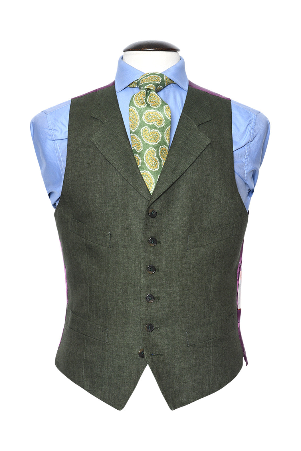 Le Milan – British racing green herringbone, 100% linen (295 g), Lanificio Angelico – WICKET