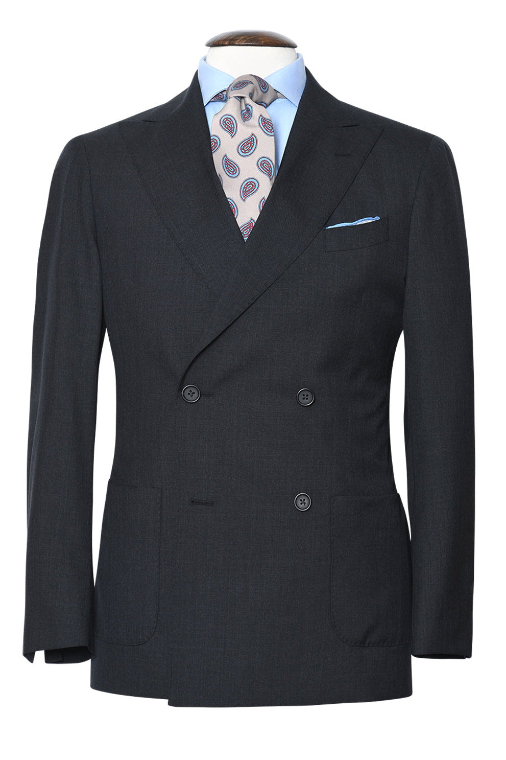 Le Naples – Charcoal grey wool gabardine – WICKET