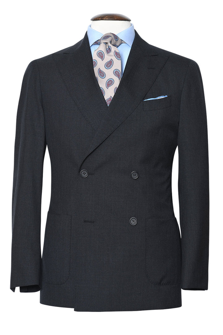 Le Naples – Charcoal grey wool gabardine – WICKET