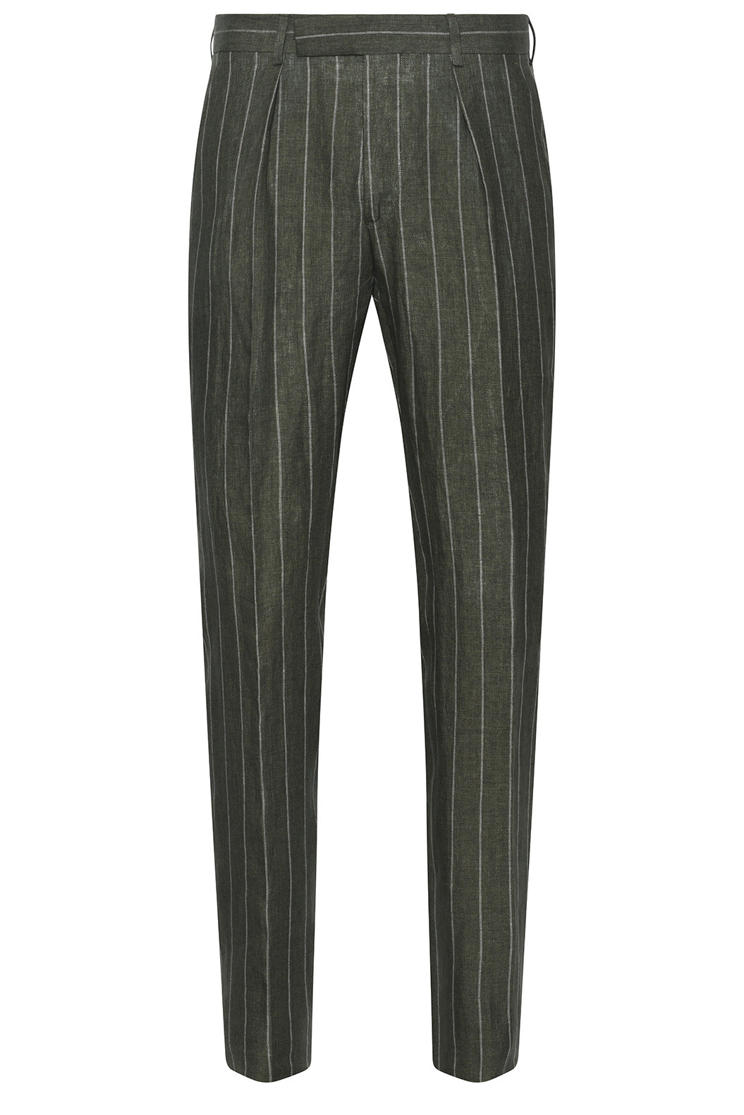 Le Rome – Green linen with cream tennis stripes – WICKET