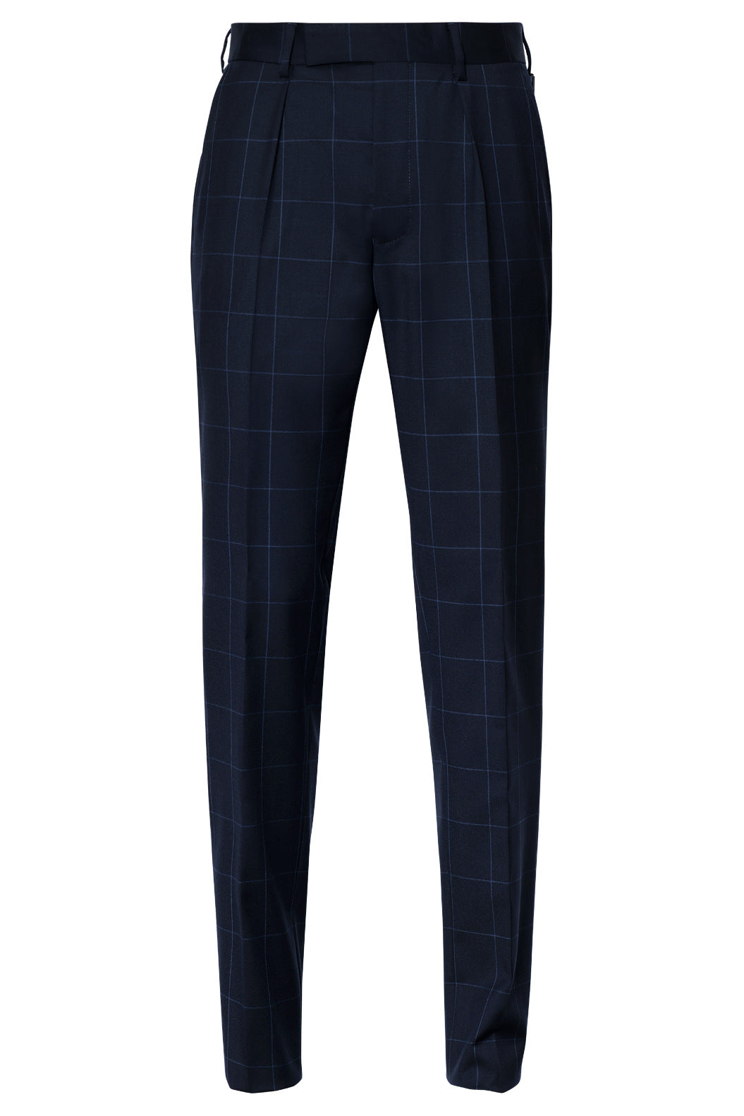 Le Turin – Twill, midnight blue with a royal blue overcheck, in Super 120’s wool – WICKET