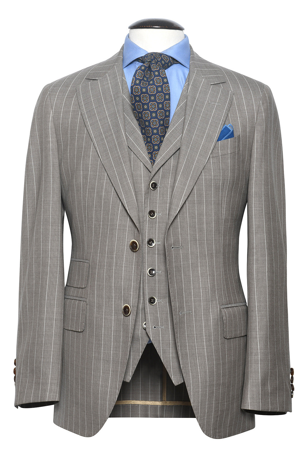Le Turin – Beige wool with white stripes – WICKET